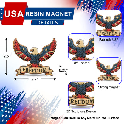 RESIN MAGNETS - USA FLAG - FREEDOM EAGLE