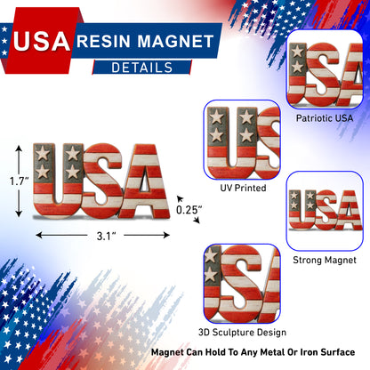 RESIN MAGNETS - STARS & STRIPES LETTER BLOCK