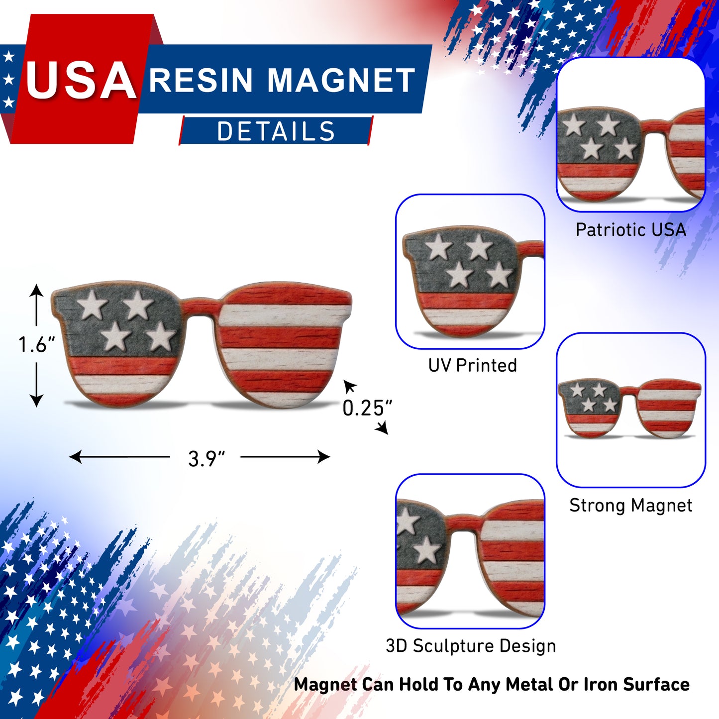 RESIN MAGNETS - PATRIOTIC SUNGLASSES