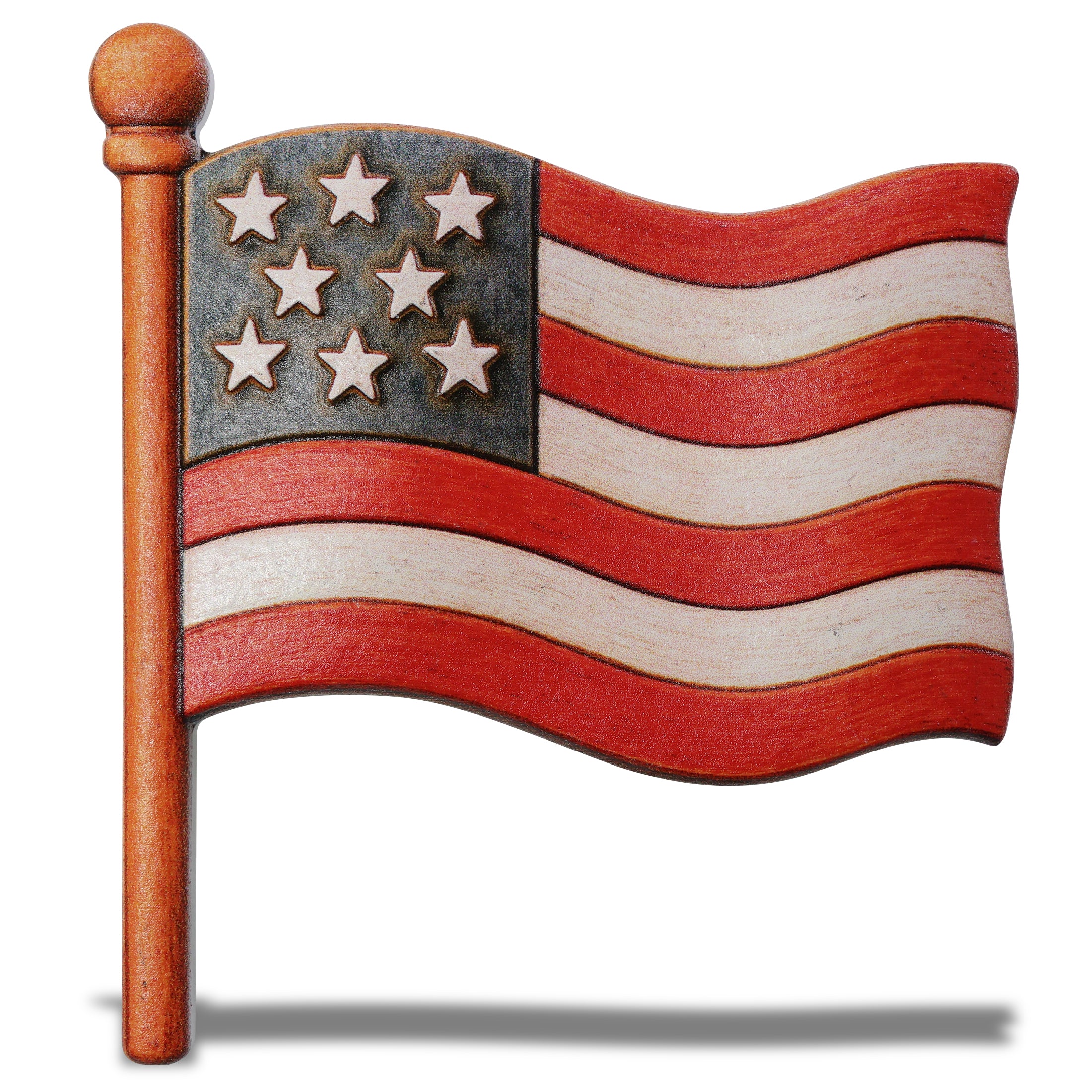 RESIN MAGNETS - WAVING AMERICAN FLAG