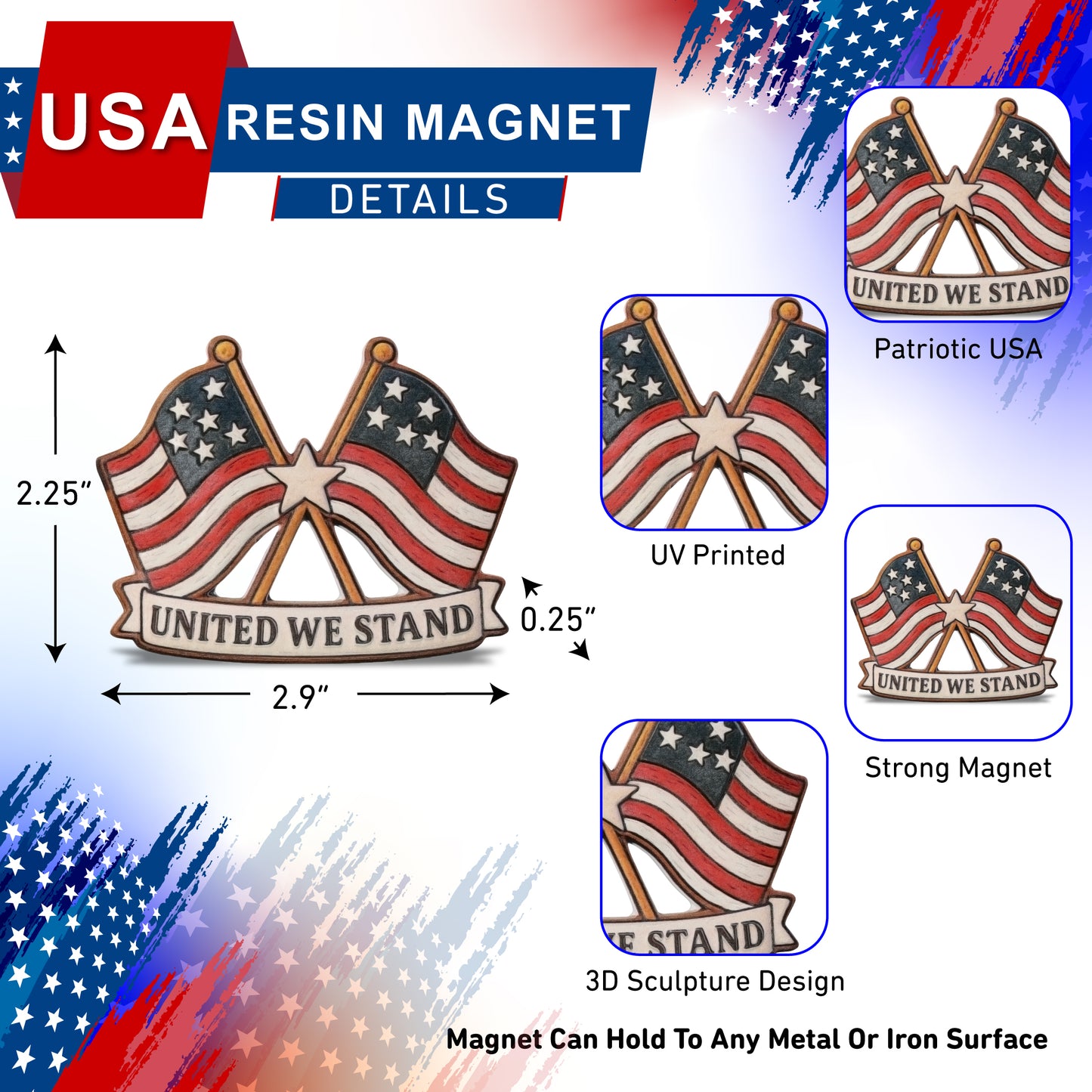RESIN MAGNETS - LAND OF THE FREE – FLAG & EAGLE