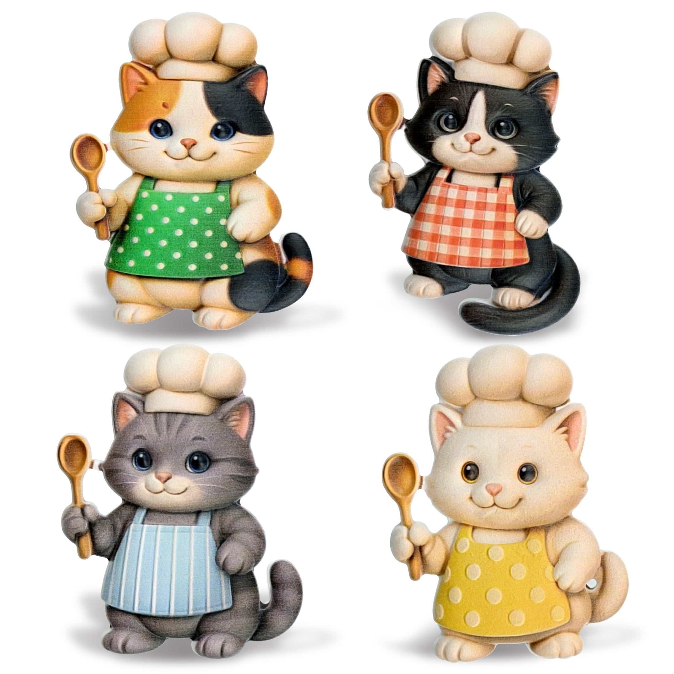 RESIN MAGNETS - KITCHEN KITTIES - CHEF CATS