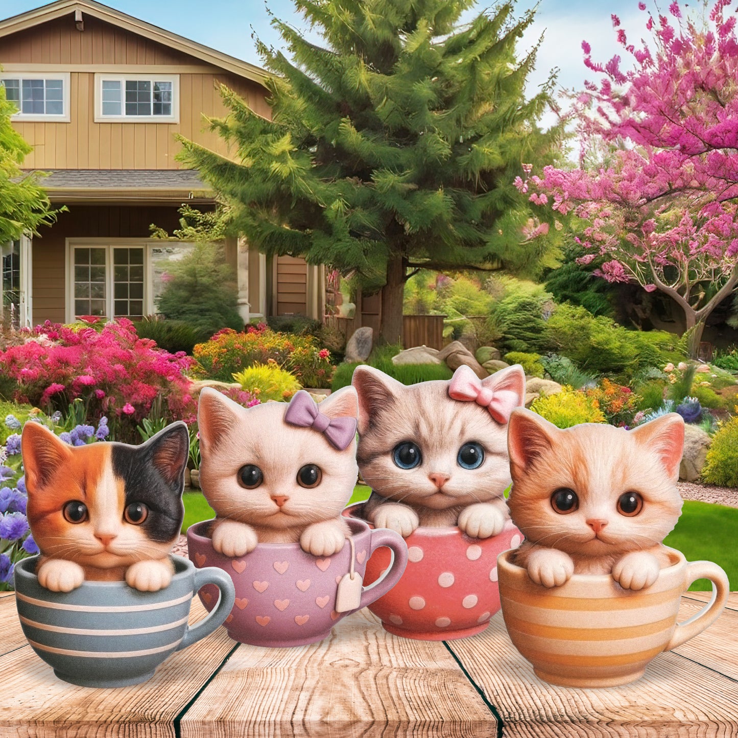 RESIN MAGNETS - COZY CUP CATS