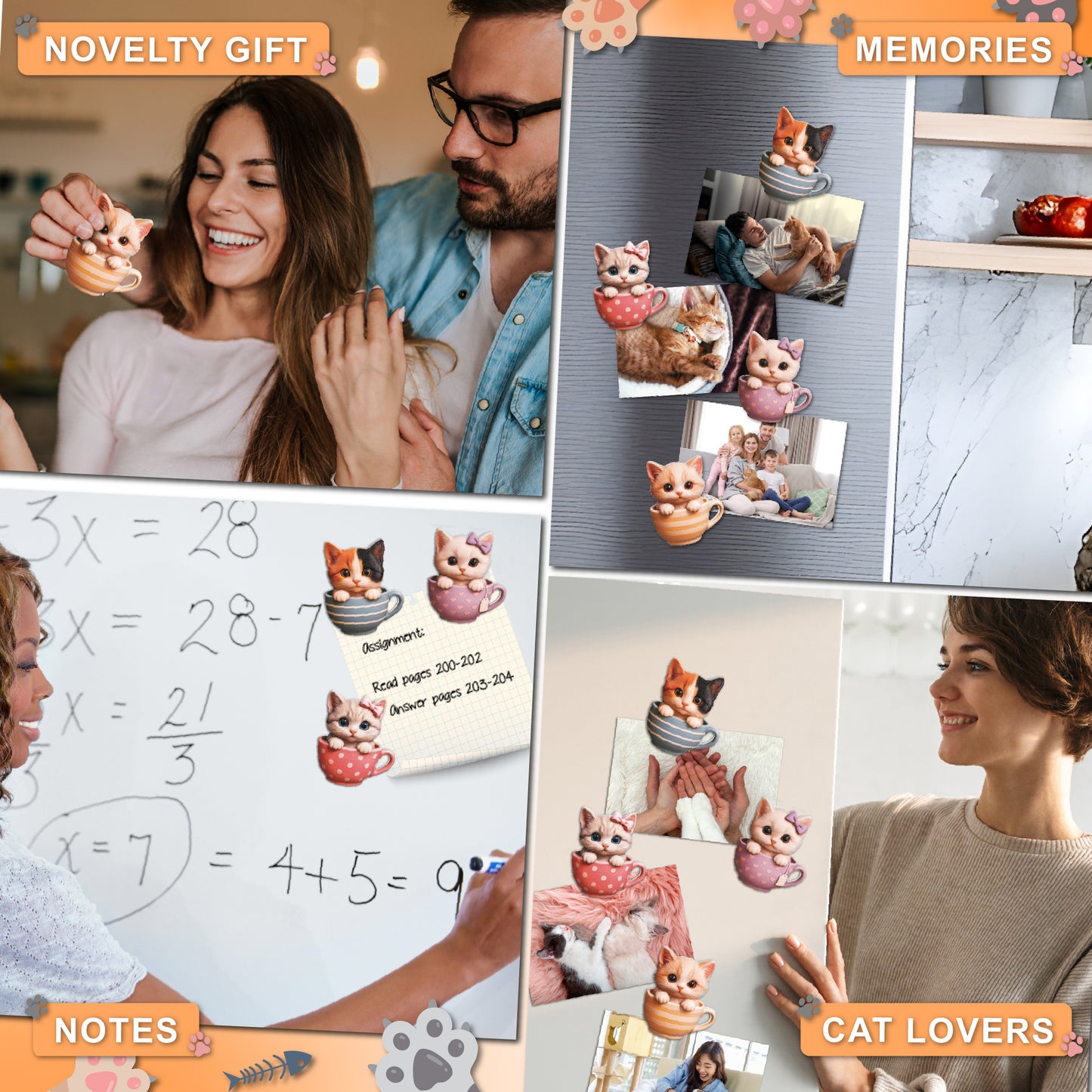 RESIN MAGNETS - COZY CUP CATS