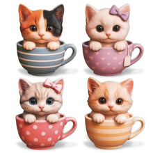RESIN MAGNETS - COZY CUP CATS