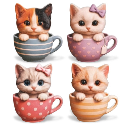 RESIN MAGNETS - COZY CUP CATS