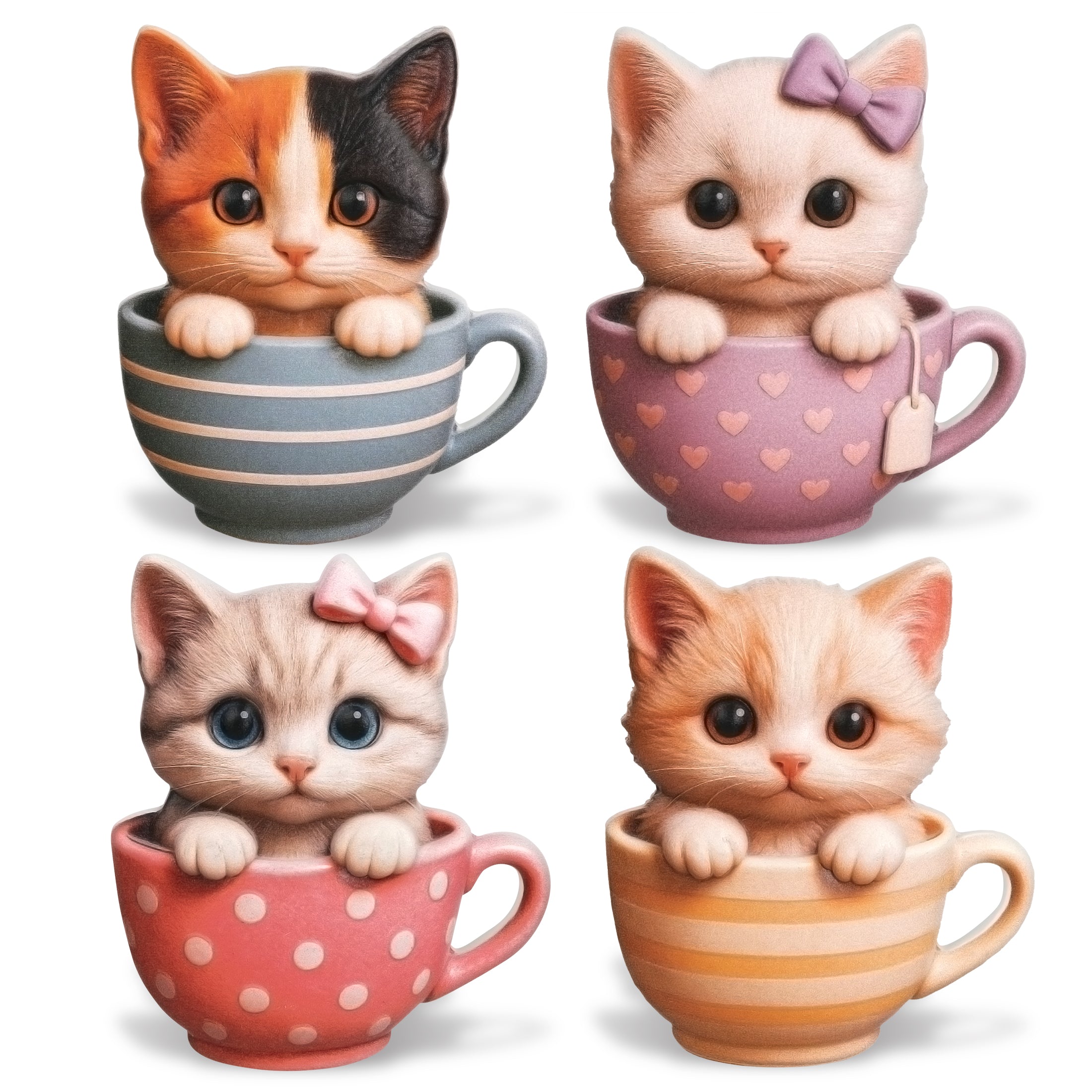 RESIN MAGNETS - COZY CUP CATS