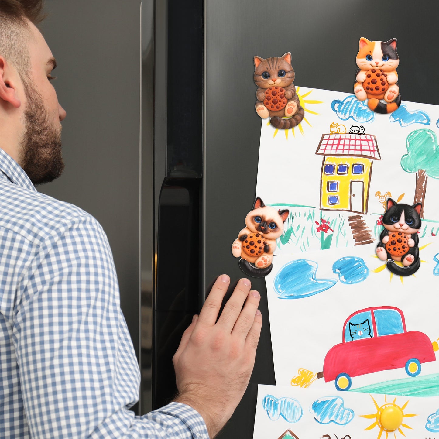 RESIN MAGNETS - SNACK TIME COOKIE CATS