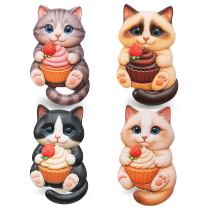 RESIN MAGNETS - SNACK TIME CUPCAKE CATS