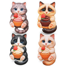 RESIN MAGNETS - SNACK TIME CUPCAKE CATS