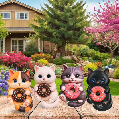 RESIN MAGNETS - SNACK TIME DONUT CATS