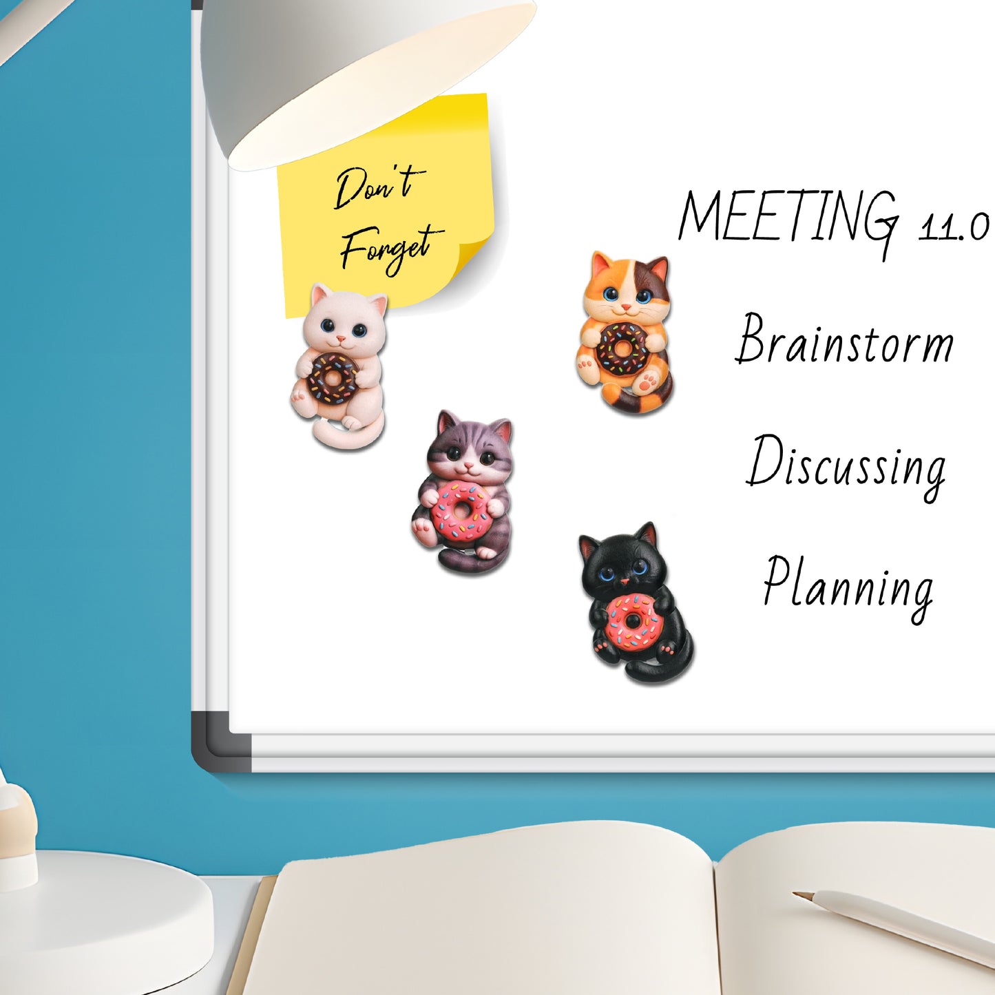 RESIN MAGNETS - SNACK TIME DONUT CATS