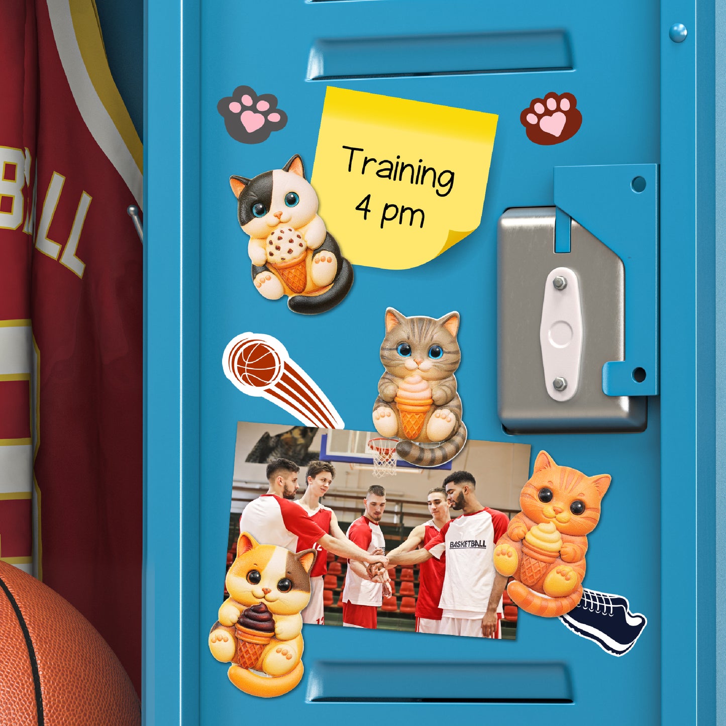 RESIN MAGNETS - SNACK TIME ICE CREAM CATS