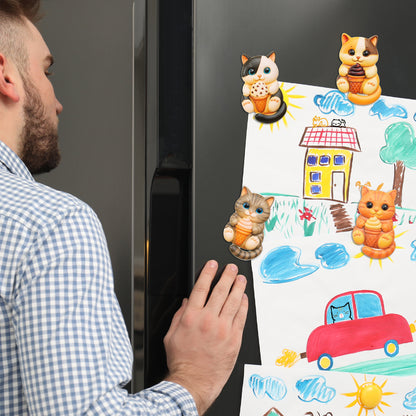 RESIN MAGNETS - SNACK TIME ICE CREAM CATS