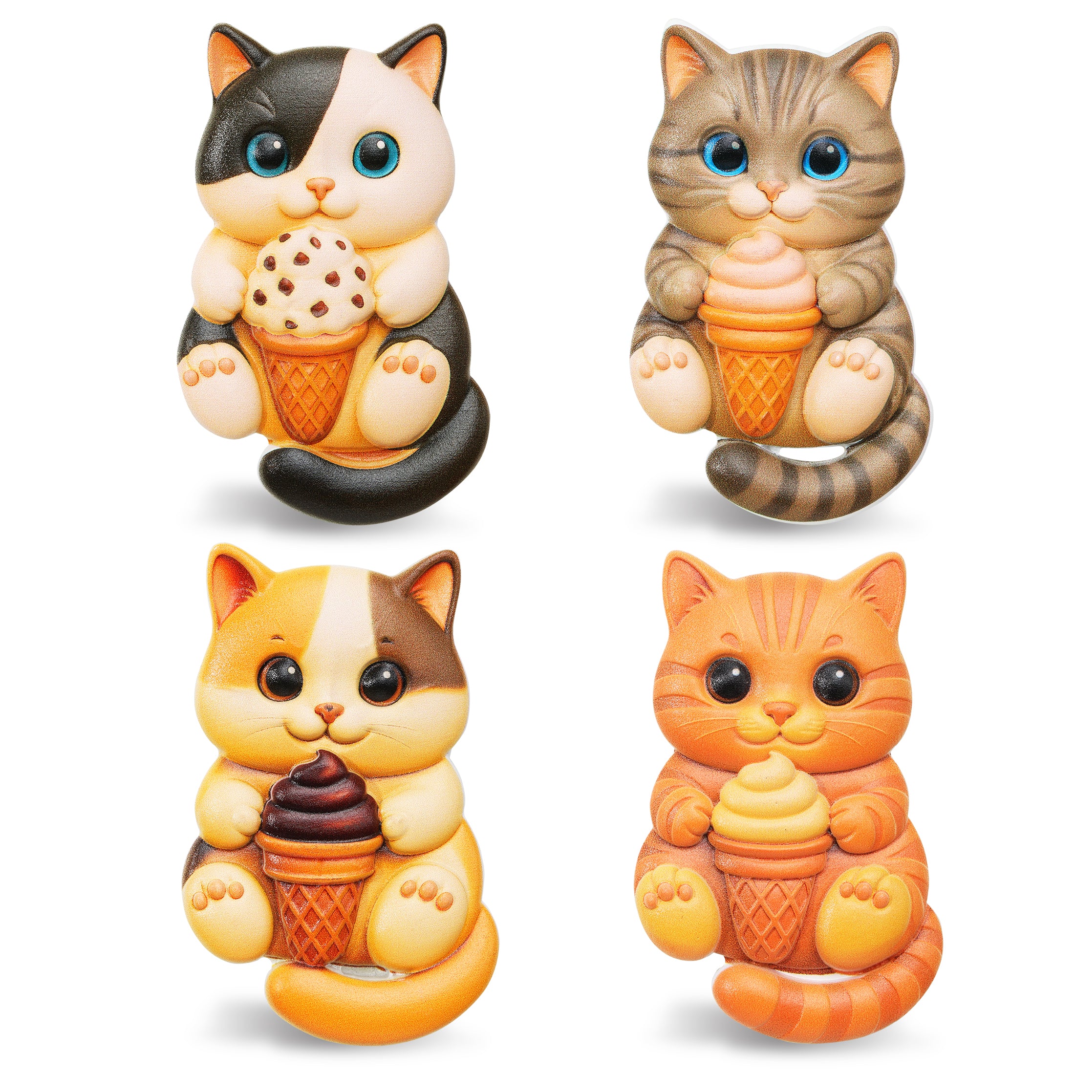 RESIN MAGNETS - SNACK TIME ICE CREAM CATS