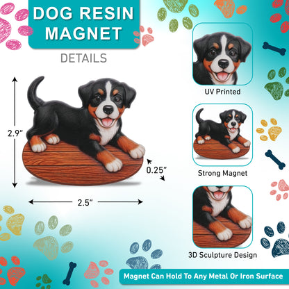 RESIN MAGNETS - LAYING BERNESE PUPPY