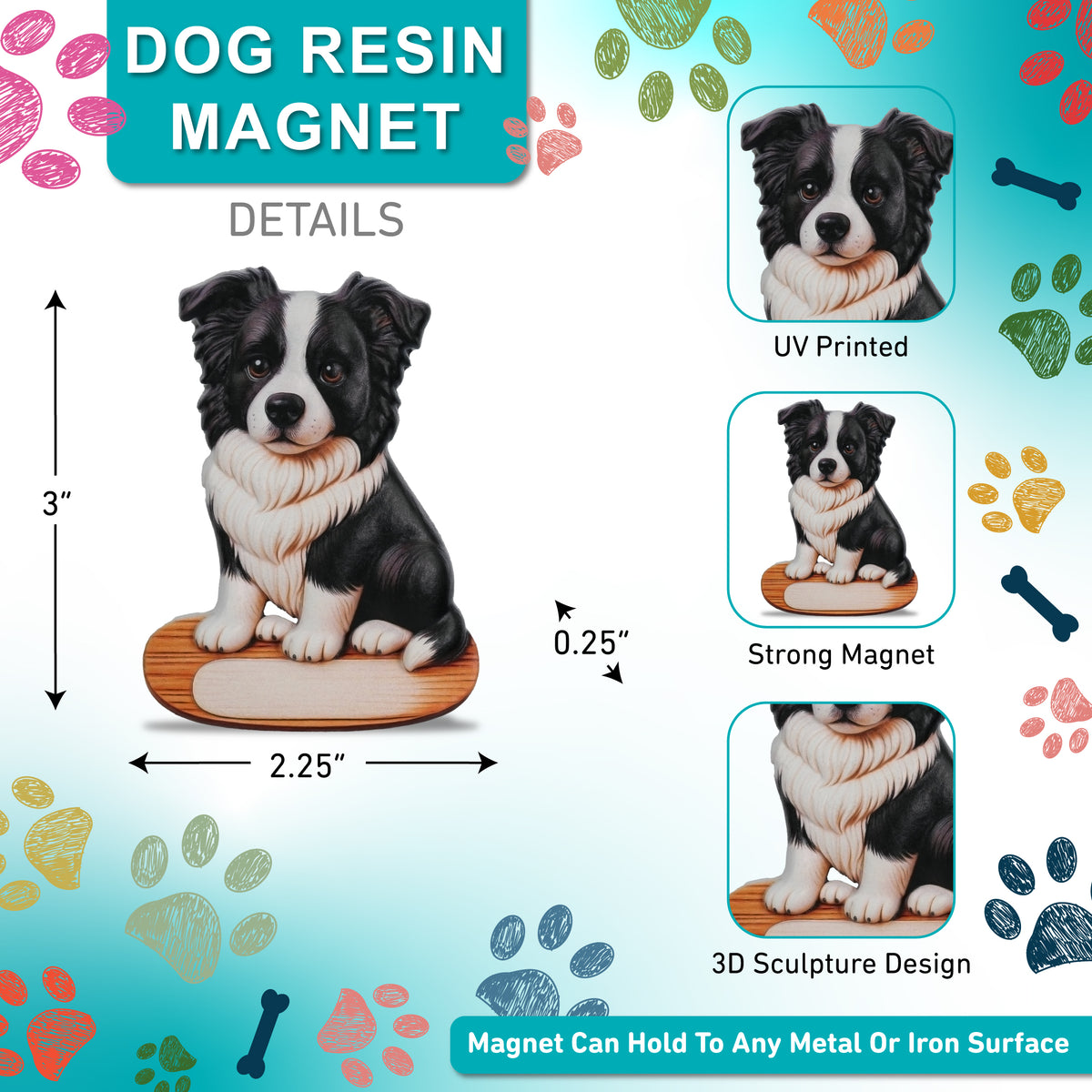 RESIN MAGNETS - BORDER COLLIE DOG