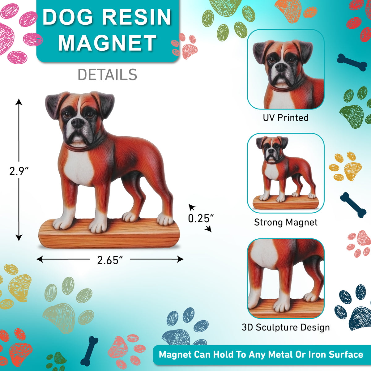 RESIN MAGNETS - BOXER DOG