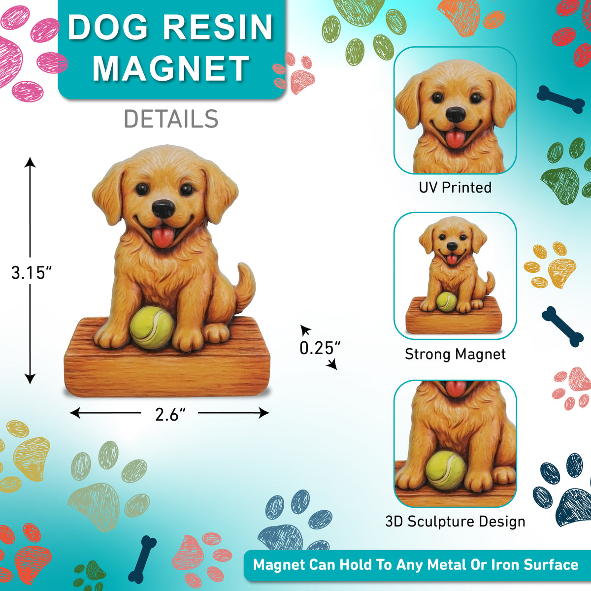 RESIN MAGNETS - GOLDEN RETRIEVER DOG