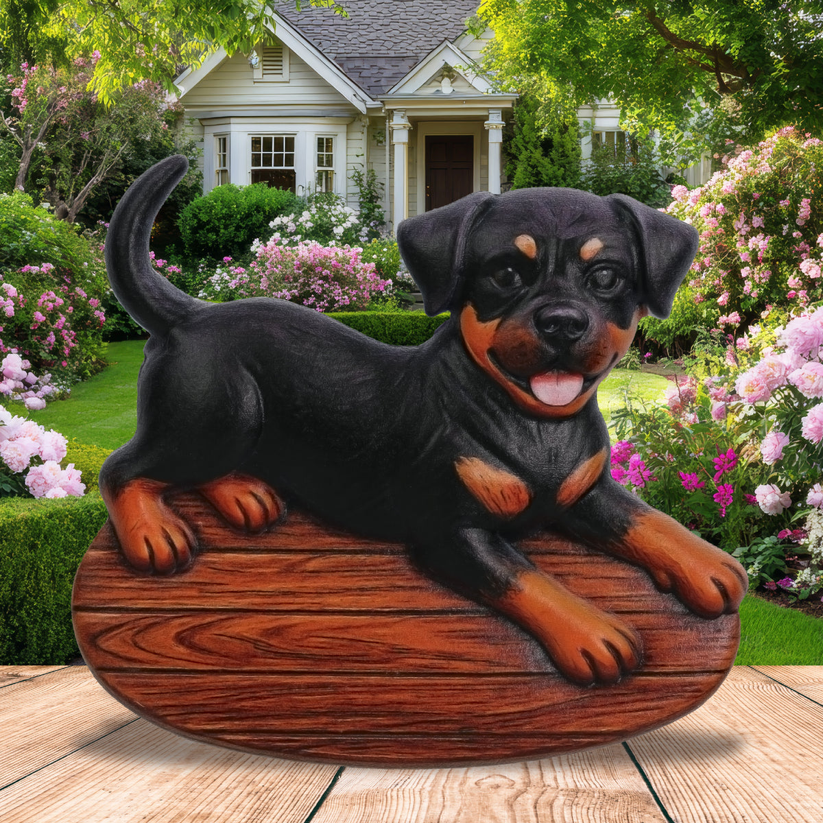 RESIN MAGNETS -  LAYING ROTTWEILER DOG