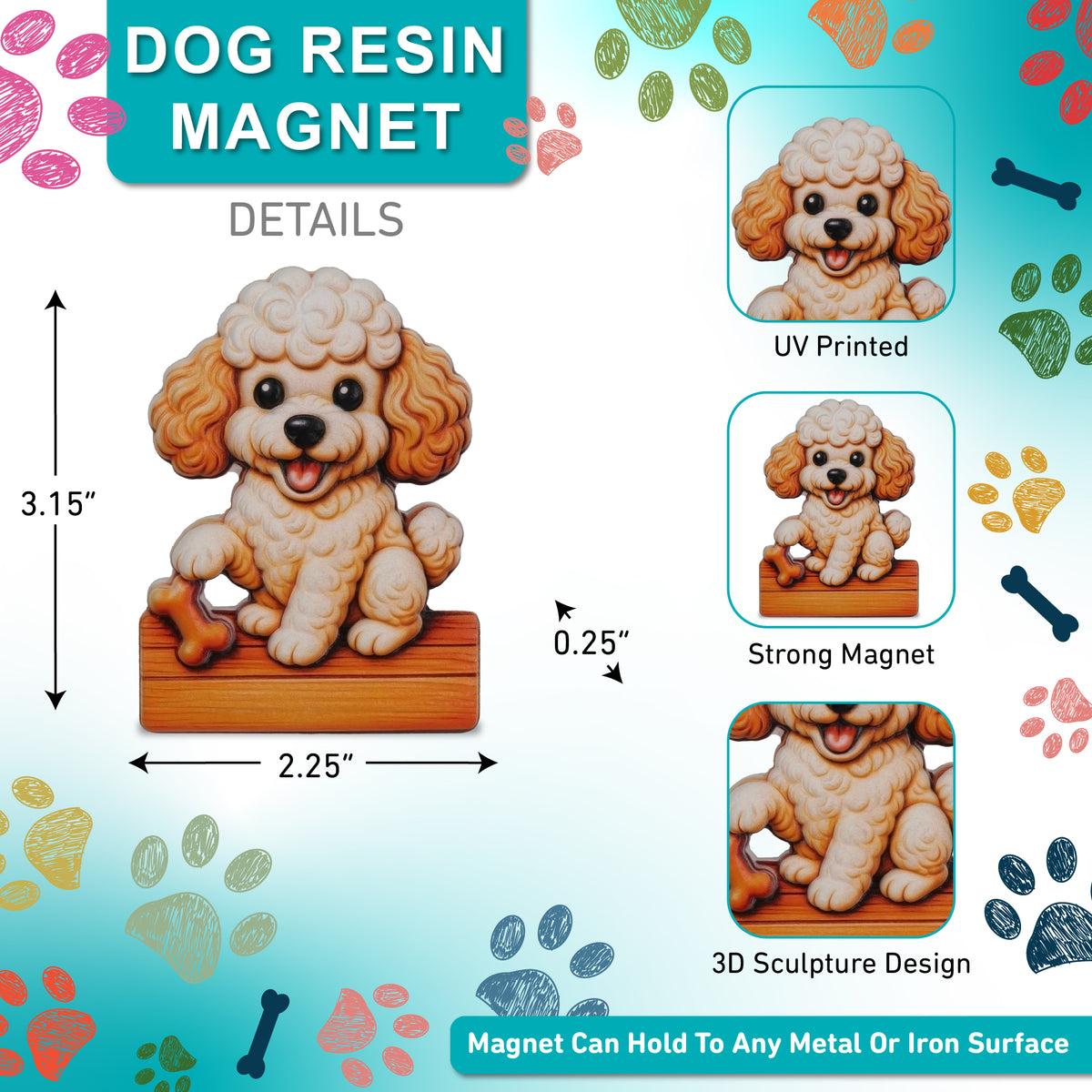 RESIN MAGNETS - POODLE DOG