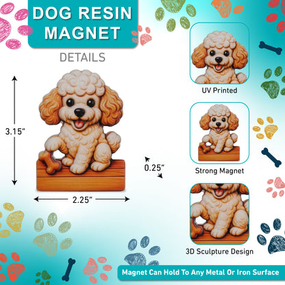 RESIN MAGNETS - POODLE DOG
