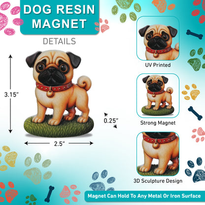 RESIN MAGNETS - PUG DOG