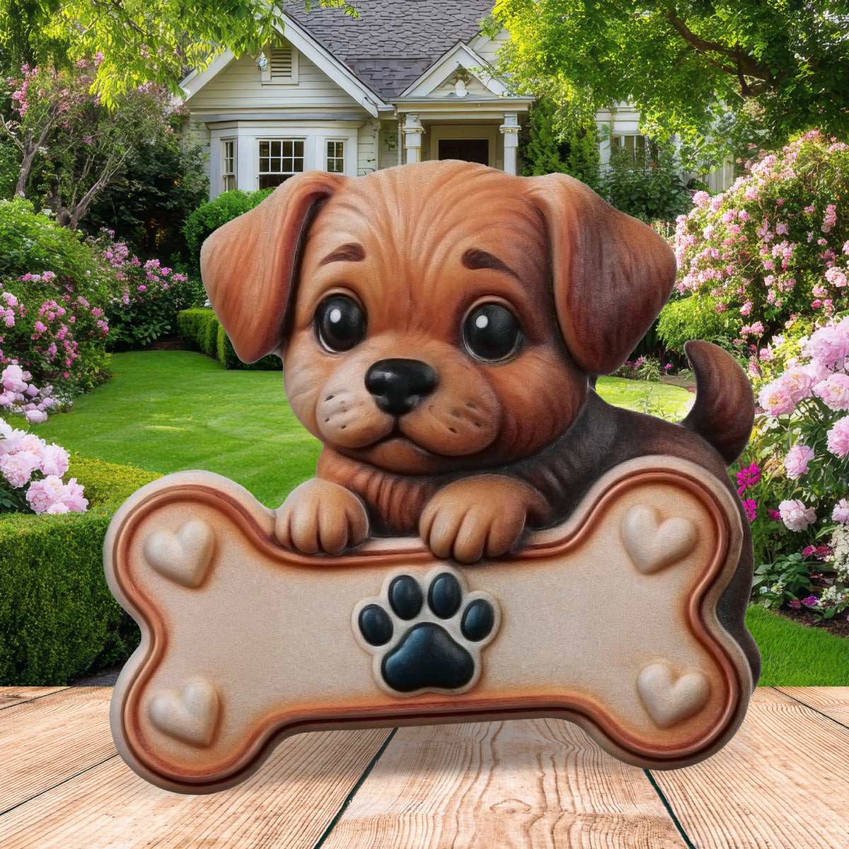 RESIN MAGNETS - PUPPY WITH BONE