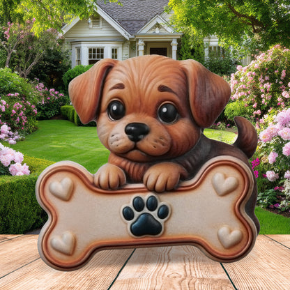 RESIN MAGNETS - PUPPY WITH BONE