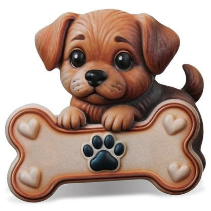RESIN MAGNETS - PUPPY WITH BONE
