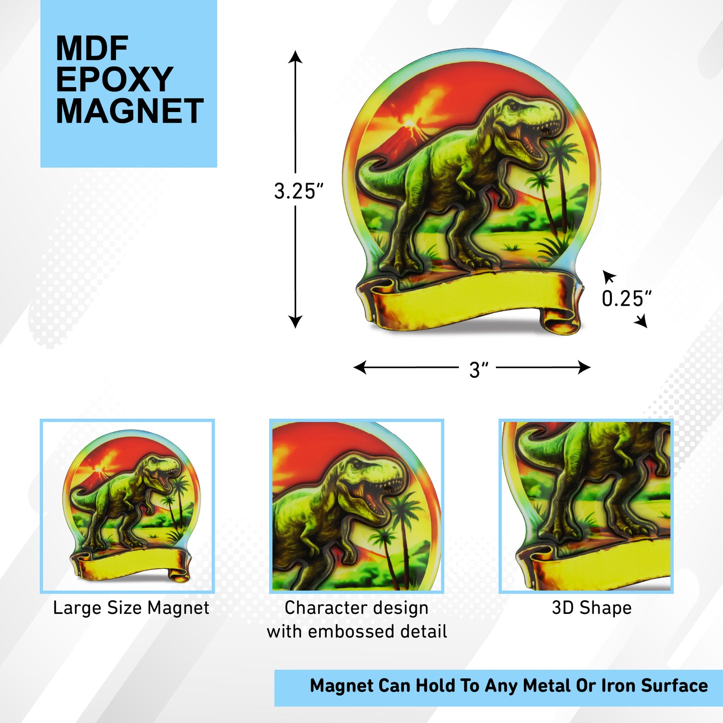 MDF EPOXY MAGNET - T-REX DINOSAUR