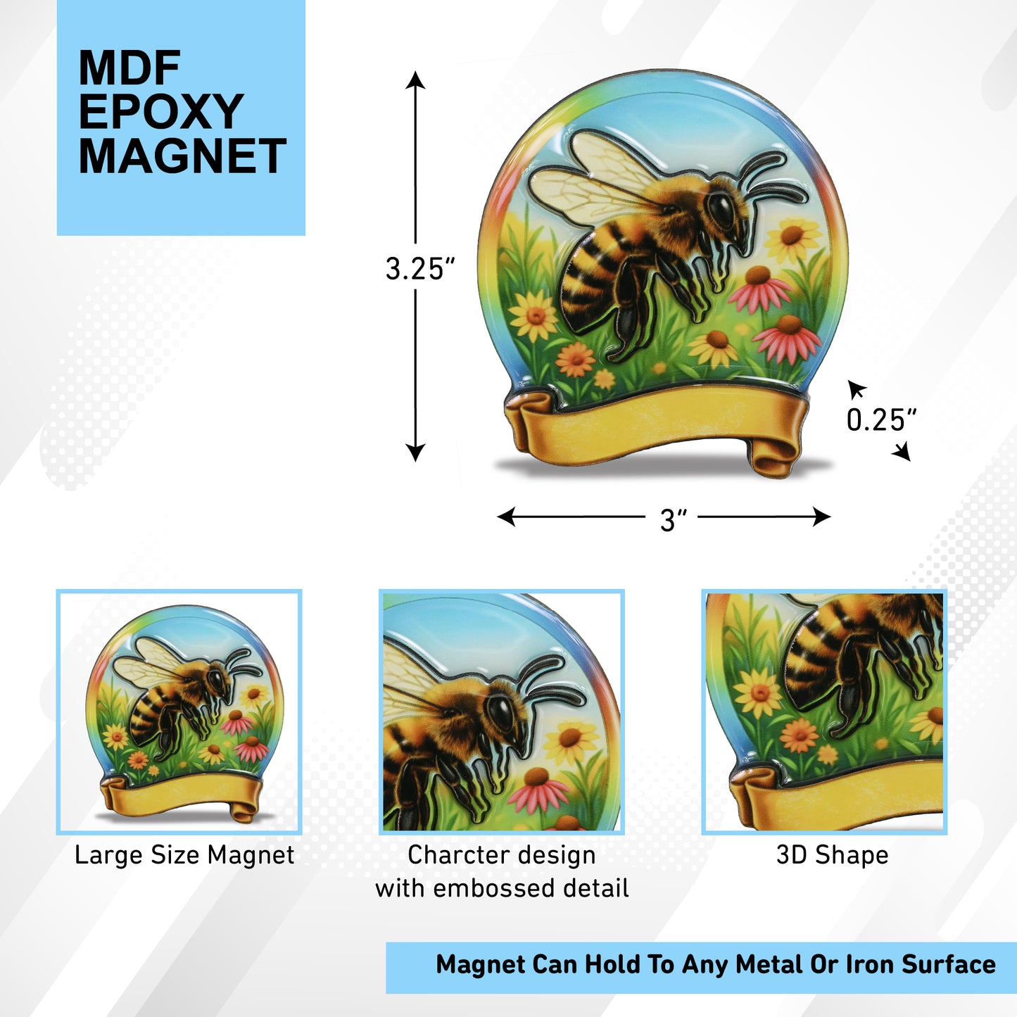 MDF EPOXY MAGNET - BEE