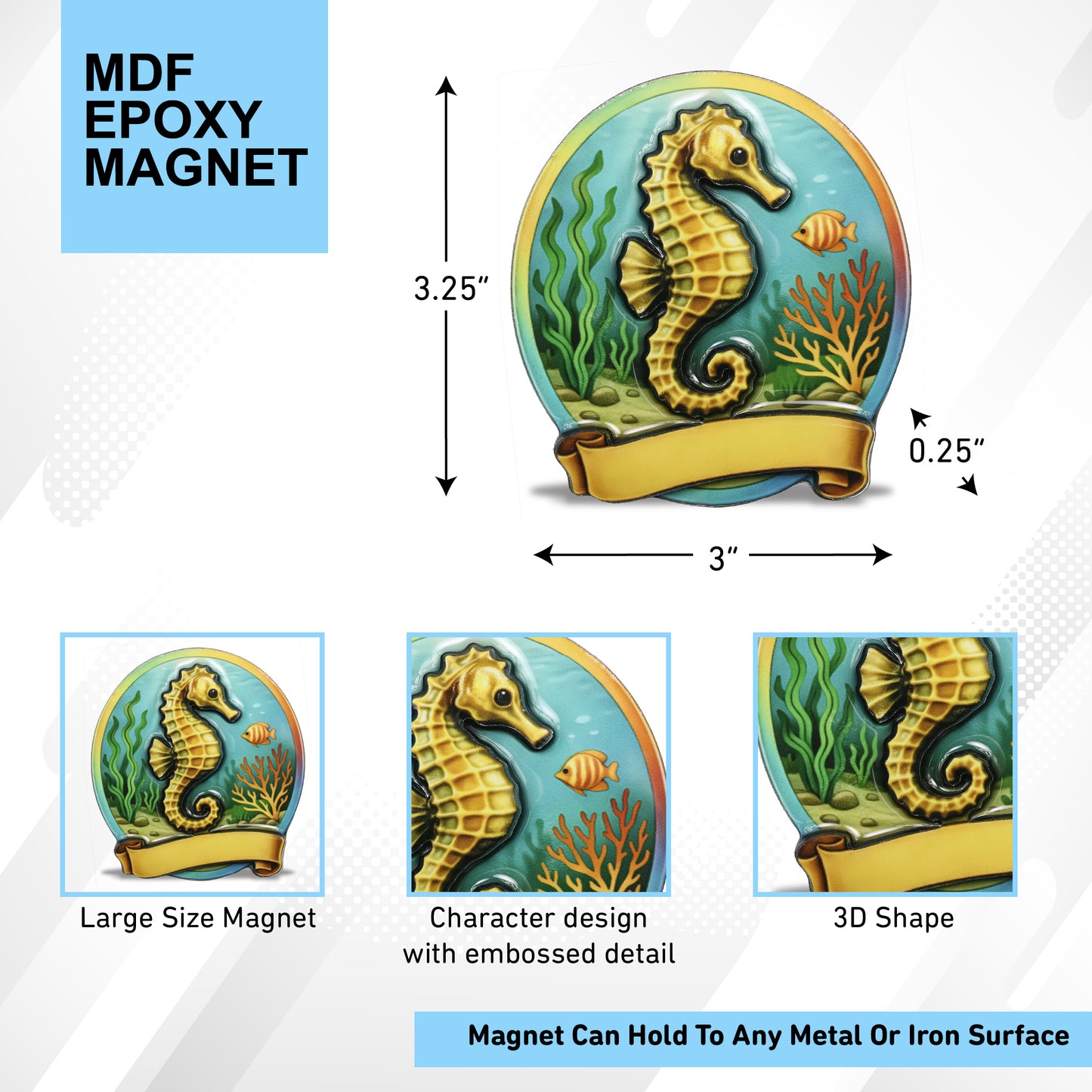MDF EPOXY MAGNET - SEAHORSE