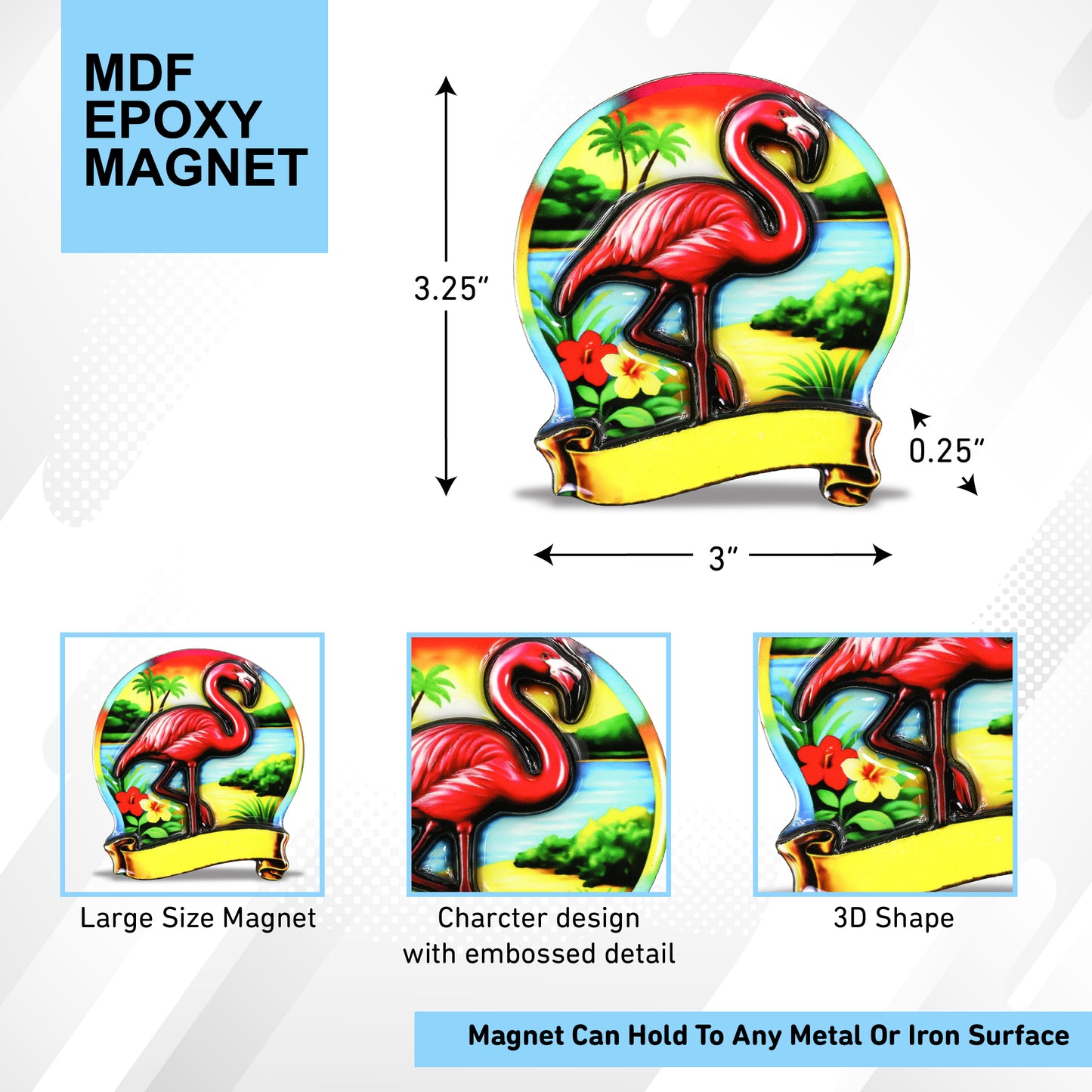 MDF EPOXY MAGNET - FLAMINGO
