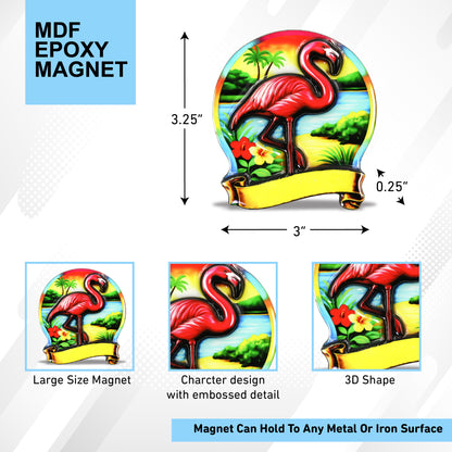 MDF EPOXY MAGNET - FLAMINGO