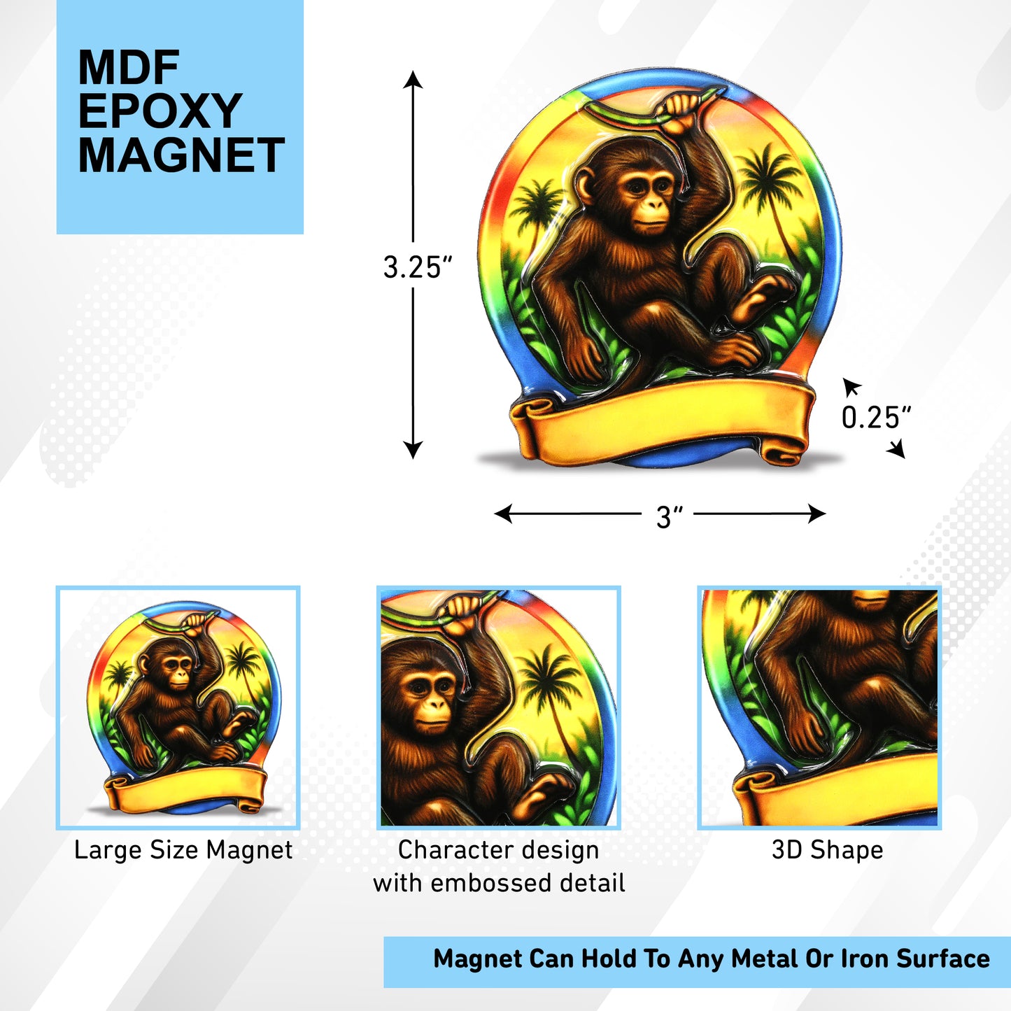 MDF EPOXY MAGNET - MONKEY
