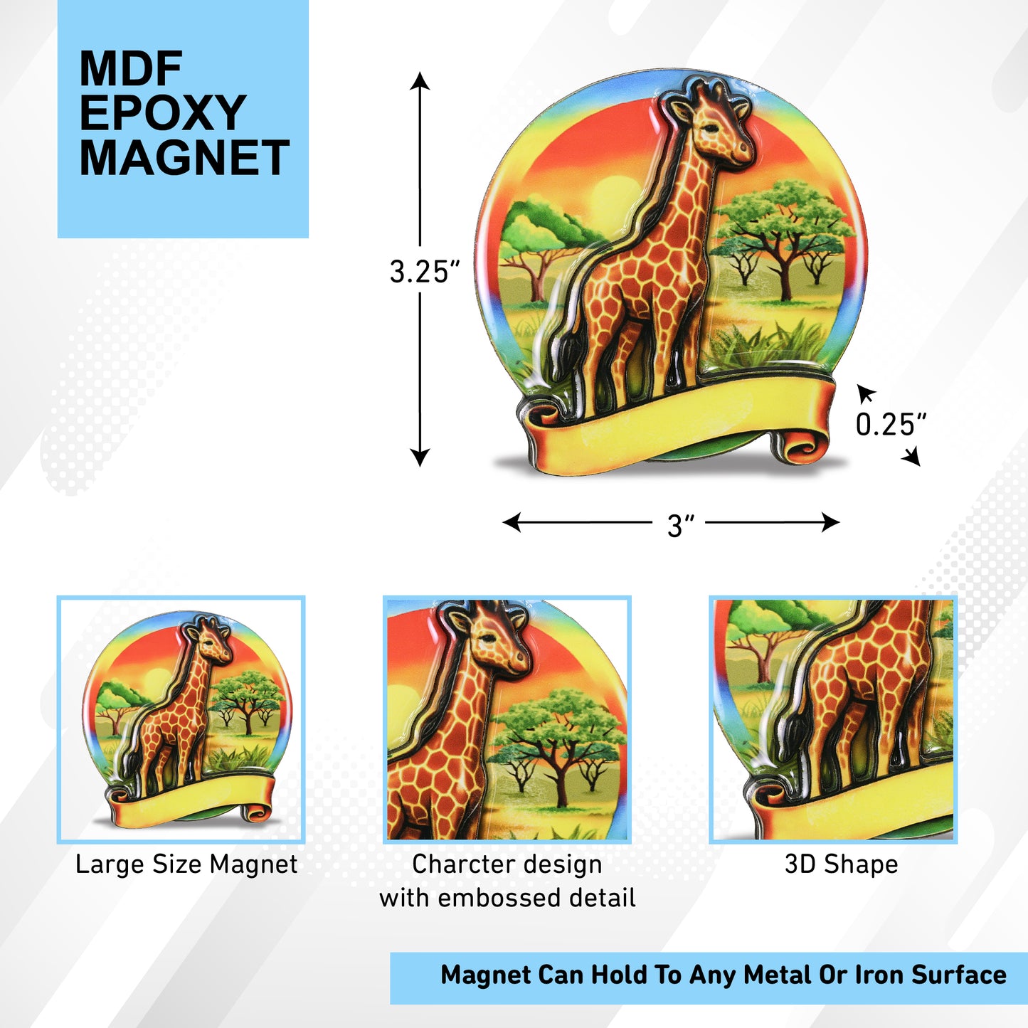 MDF EPOXY MAGNET - GIRAFFE
