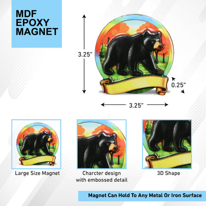 MDF EPOXY MAGNET - BLACK BEAR