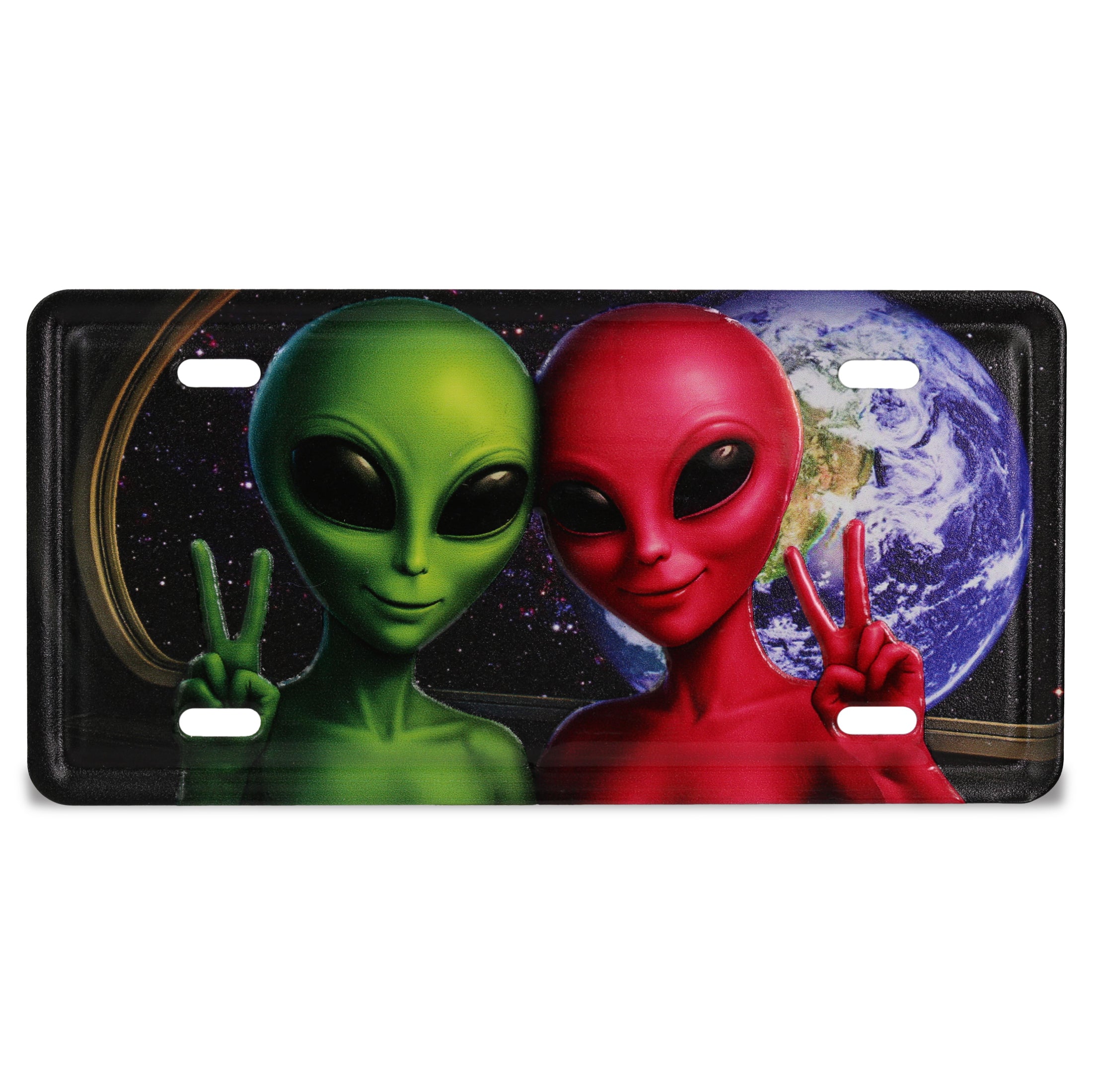 LICENSE PLATE MAGNET - ALIEN COUPLE