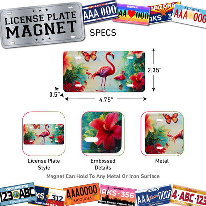 LICENSE PLATE MAGNET - FLAMINGO
