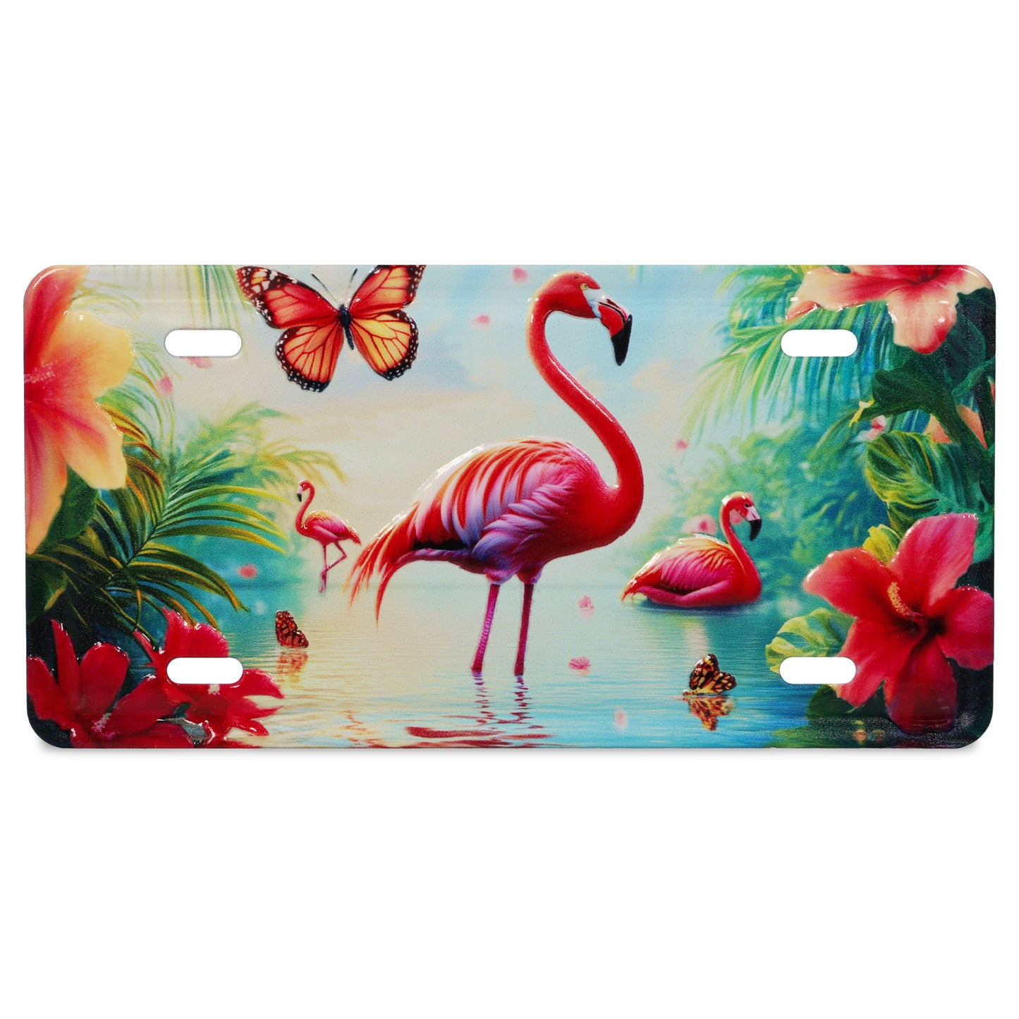 LICENSE PLATE MAGNET - FLAMINGO