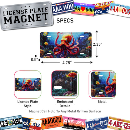 LICENSE PLATE MAGNET - OCTOPUS