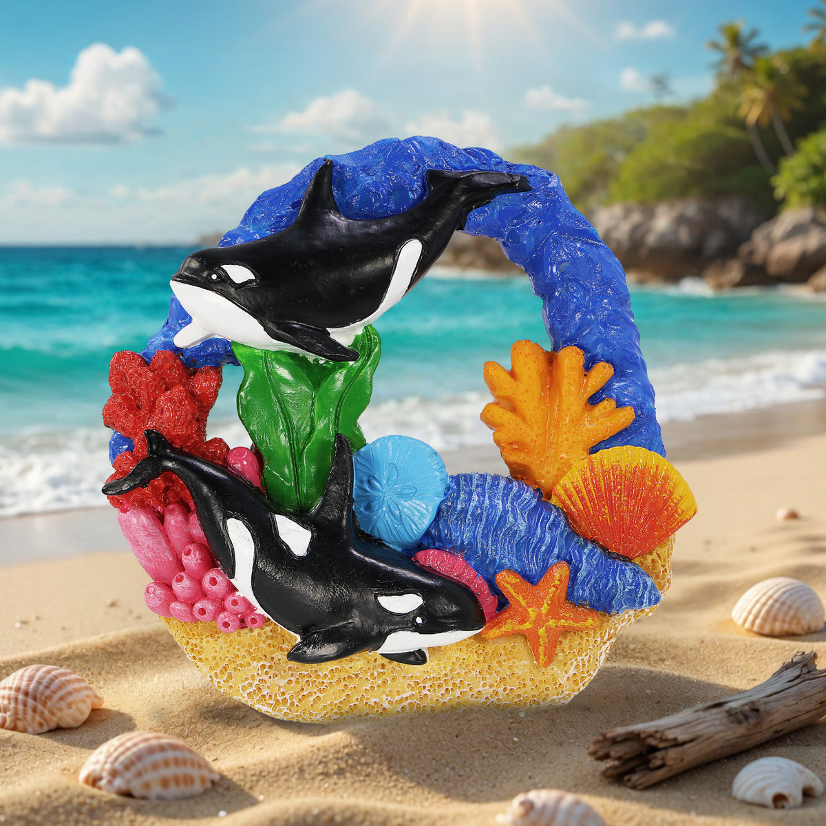 RESIN MAGNET - SAND REEF - ORCA KILLER WHALE