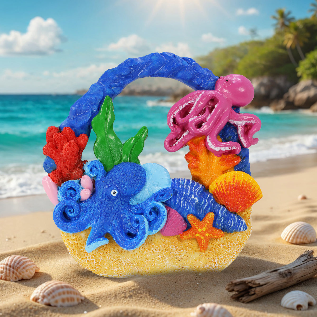 RESIN MAGNET - SAND REEF - OCTOPUS