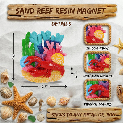 RESIN MAGNET - SAND REEF - LOBSTER