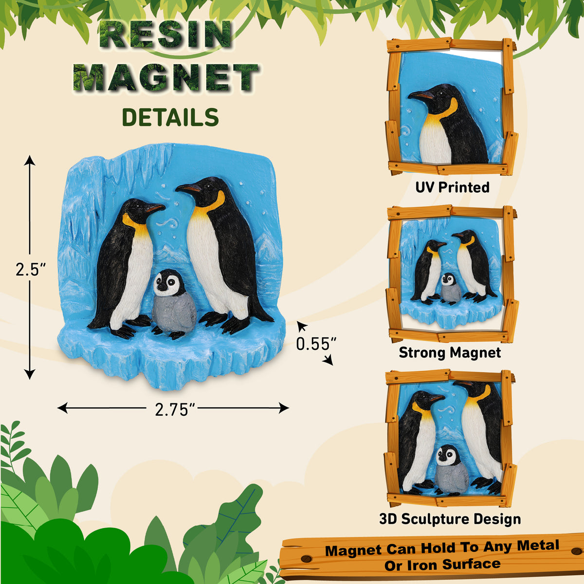RESIN MAGNET - PENGUINS
