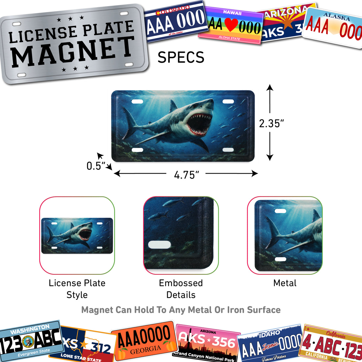 LICENSE PLATE MAGNET - SHARK