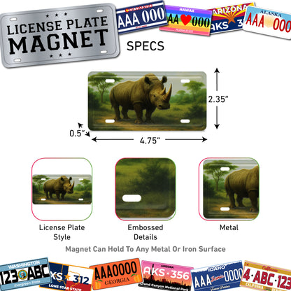 LICENSE PLATE MAGNET - RHINO