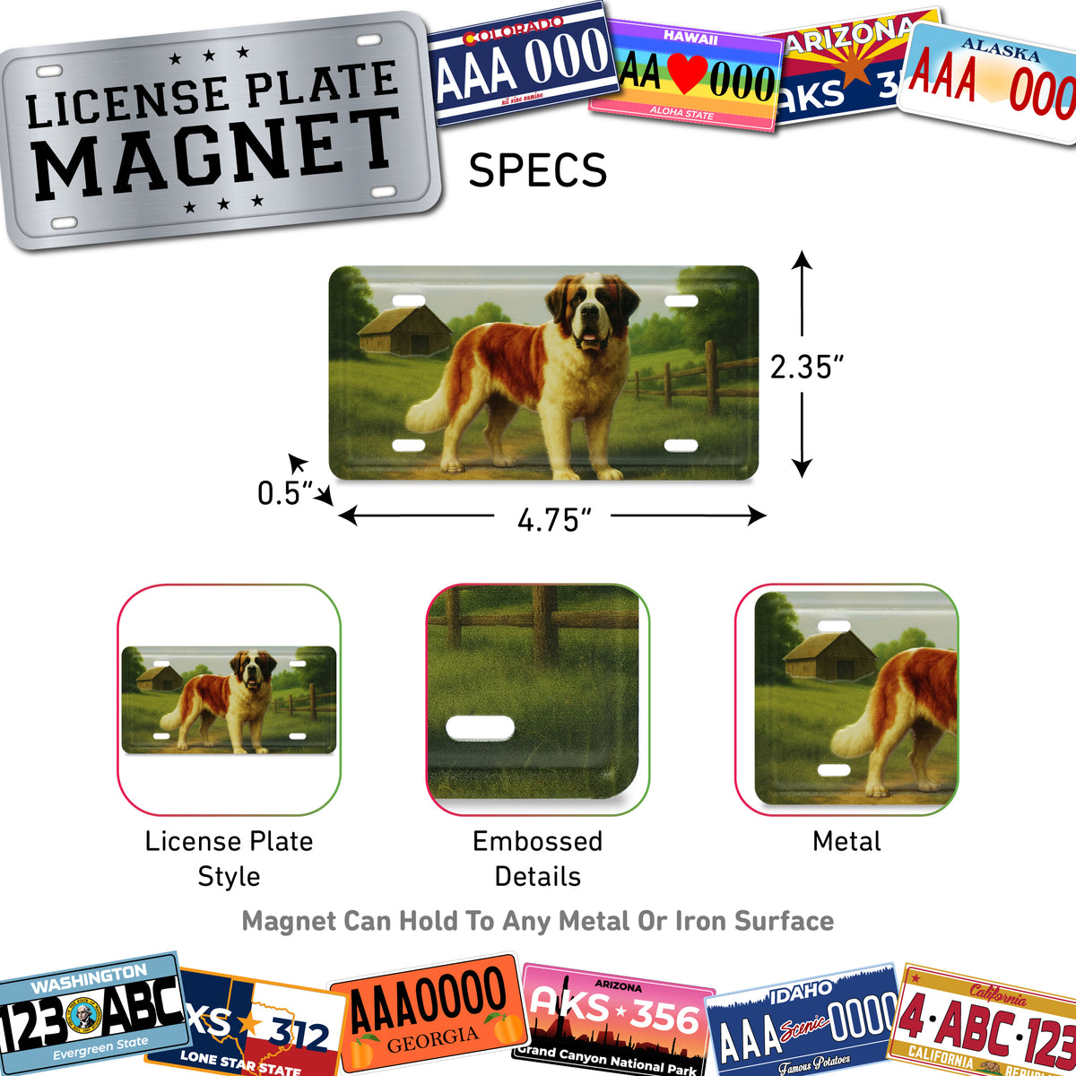 LICENSE PLATE MAGNET - ST. BERNARD DOG