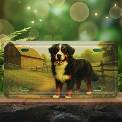 LICENSE PLATE MAGNET - BERNESE DOG